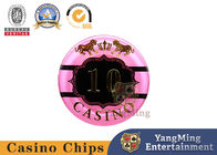 Casino Baccarat Dragon Tiger Acrylic Crystal Gold Plated Poker Game Chips Coins